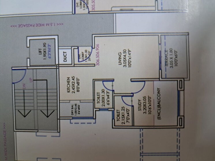 Floor Plan, goel-ganga-amber 1 Bedroom 48 Sq.Yd. Apartment In Tathawade Pune 9722552