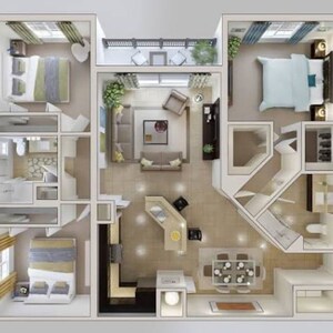 Floor Plan in 3 BHK Apartment at Kandivali East – for Sale