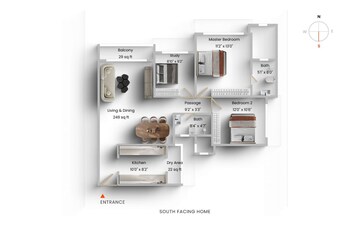 Floor Plan in 2.5 BHK Apartment at Ekta Tripolis, Goregaon West – for Sale