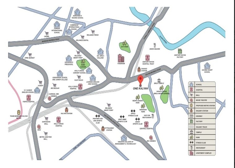 Map Location, ajmera-crosstown-one 2 Bedroom 710 Sq.Ft. Apartment In Kalyan West Thane 9723517