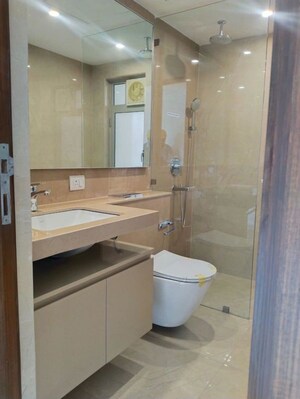 Bathroom in 3 BHK Apartment at Rodas Enclave Evergreen, Patlipada – for Rent