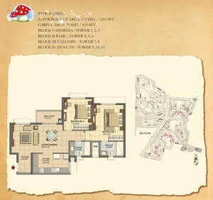 Master Plan in 2 BHK Apartment at Prestige Lakeside Habitat, Varthur – for Rent