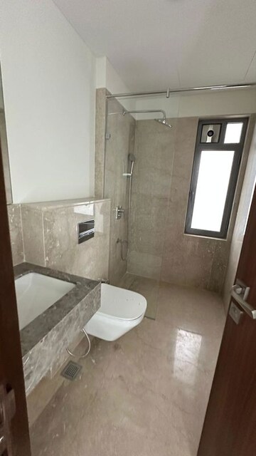 Bathroom in 2 BHK Apartment at Shapoorji Pallonji BKC 28, Bandra East – for Rent