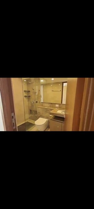 Bathroom in 3 BHK Apartment at Hiranandani Lake Encalve Glendale, Ghodbunder Road – for Rent