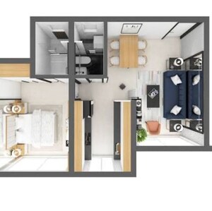 Floor Plan in 2 BHK Apartment at Silver Crest Powai, Tunga Village – for Rent