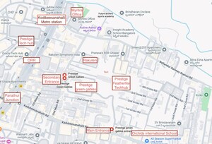 3 BHK Apartment – Map Location View at Prestige Green Gables, Panathur - for Sale