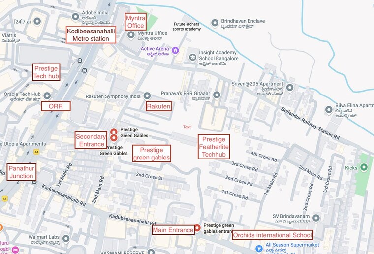 Map Location, prestige-green-gables 3 Bedroom 1597 Sq.Ft. Apartment In Panathur Bangalore 9719375