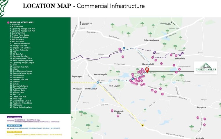 Map Location, prestige-green-gables 3 Bedroom 1597 Sq.Ft. Apartment In Panathur Bangalore 9719375