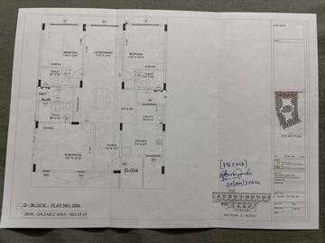 Master Plan in 3 BHK Apartment at JRC Wild Woods, Gattahalli – for Sale