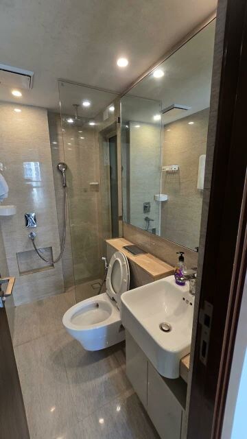Bathroom in 1 BHK Apartment at Hiranandani Sorrento, Powai – for Rent