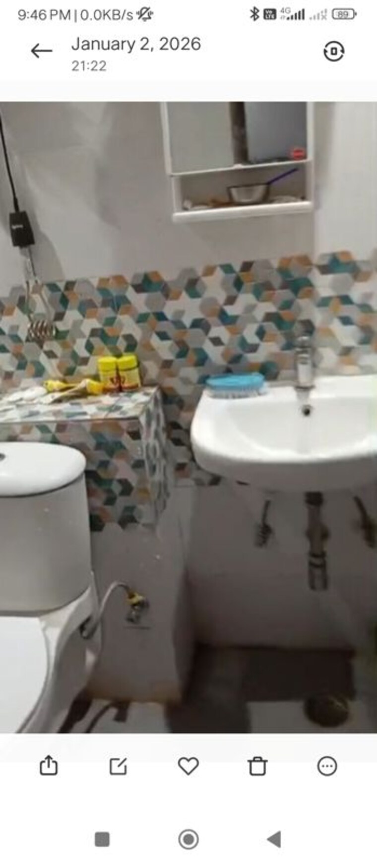 Bathroom, parker-white-lily 2 Bedroom 1300 Sq.Ft. Apartment In Sector 8 Sonipat 9726635