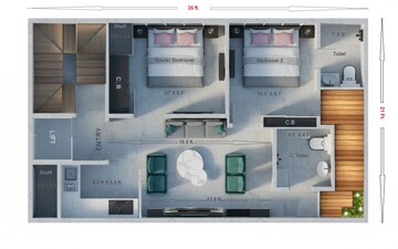 Floor Plan in 2 BHK Builder Floor at Chhapraula – for Sale