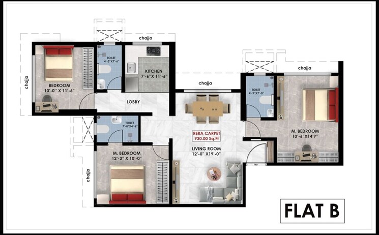 Floor Plan, chunabhatti 2 Bedroom 730 Sq.Ft. Apartment In Chunabhatti Mumbai 9727270