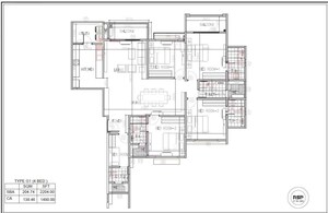 Floor Plan in 4 BHK Apartment at Avalon Park At The Prestige City, Sarjapur Road – for Rent