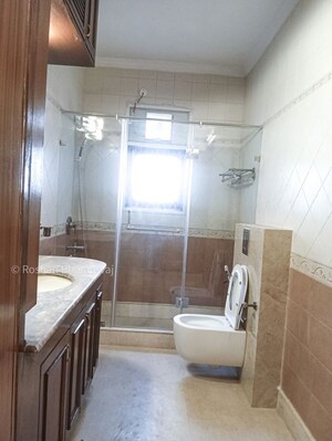 Bathroom in 4 BHK Builder Floor at Sarvodaya Enclave – for Rent