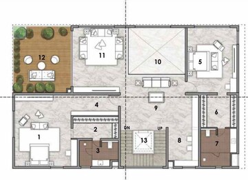 Floor Plan in 5 BHK Villa at Rushikonda – for Sale
