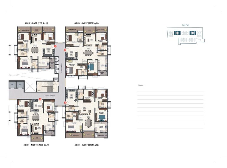 Floor Plan, tridasa-rise 3 Bedroom 1733 Sq.Ft. Apartment In Nallagandla Hyderabad 9730619