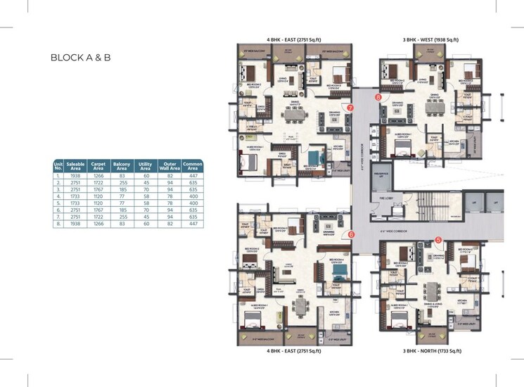Floor Plan, tridasa-rise 3 Bedroom 1938 Sq.Ft. Apartment In Nallagandla Hyderabad 9730695