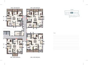 Floor Plan in 3 BHK Apartment at Tridasa Rise, Nallagandla – for Sale