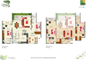 Floor Plan in 4 BHK Penthouse at SNN Raj GreenBay, Electronic City Phase ii – for Sale
