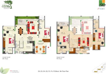 Floor Plan in 4 BHK Penthouse at SNN Raj GreenBay, Electronic City Phase ii – for Sale