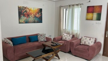 Living Room in 2.5 BHK Apartment at Aparna Sarovar Zenith, Nallagandla – for Rent