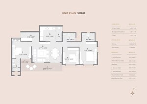 Floor Plan in 3 BHK Apartment at Salunkhe Vihar Society – for Sale