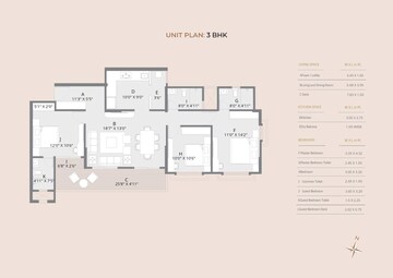 Floor Plan in 3 BHK Apartment at Salunkhe Vihar Society – for Sale