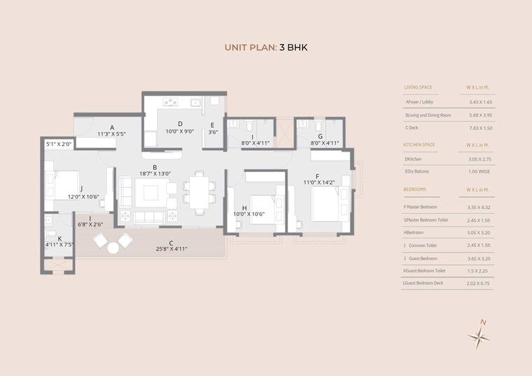 Floor Plan, salunkhe vihar society 3 Bedroom 1169 Sq.Ft. Apartment In Salunkhe Vihar Society Pune 9732168