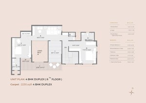 Floor Plan in 3 BHK Apartment at Salunkhe Vihar Society – for Sale