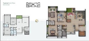 Floor Plan in 3 BHK Apartment at Naranpura – for Rent