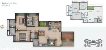 Floor Plan in 3 BHK Apartment at Naranpura – for Rent
