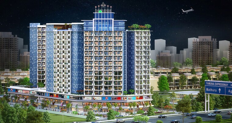 Exterior View, gaur-runway-suites 1 RK 460 Sq.Ft. Apartment In Gaur Yamuna City Greater Noida 9734578