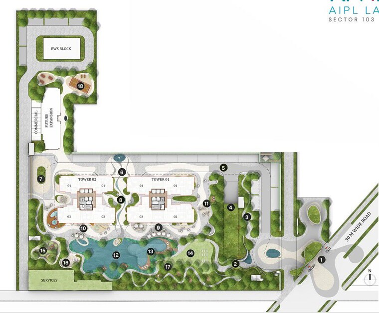 Master Plan, aipl-riviera 3.5 Bedroom 2400 Sq.Ft. Apartment In Sector 103 Gurgaon 9734353