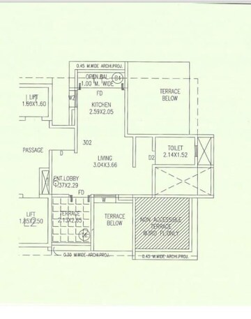 Floor Plan in 2 BHK Apartment at Ravetkar Sukhniwas, Senapati Bapat Road – for Sale