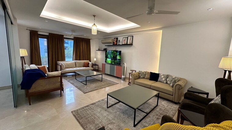 Living Room, basant gaon 4 Bedroom 3600 Sq.Ft. Apartment In Basant Gaon Delhi 9736151