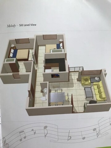 Floor Plan in 2 BHK Apartment at Sureka Sunrise Symphony, Rajarhat – for Sale