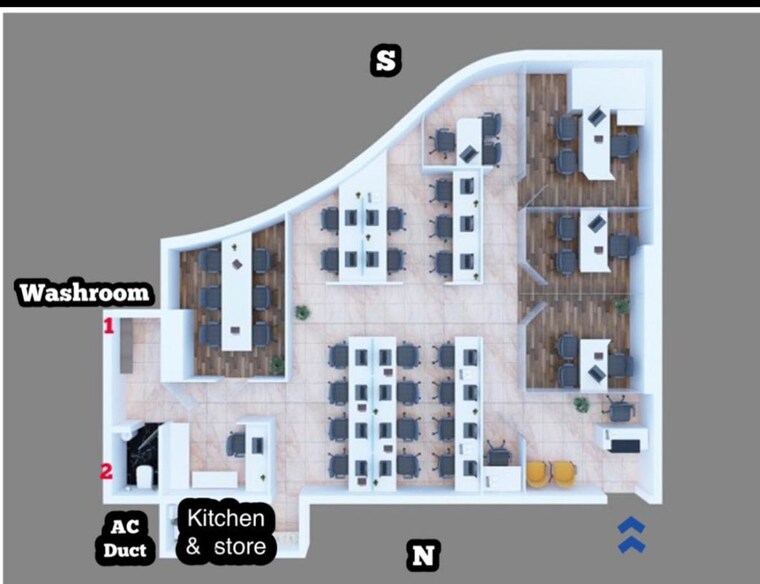 Floor Plan, cosmos-plaza Commercial Office Space 2000 Sq.Ft. In Andheri West Mumbai 9736617