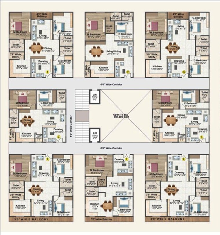 Floor Plan, i-homes-praramb 3 Bedroom 1757 Sq.Ft. Apartment In Adibatla Hyderabad 9733460