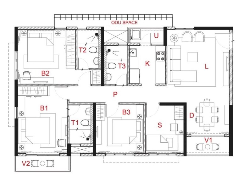 Floor Plan, primarcthe-soul 3.5 Bedroom 1760 Sq.Ft. Apartment In Rajarhat New Town Kolkata 9737187