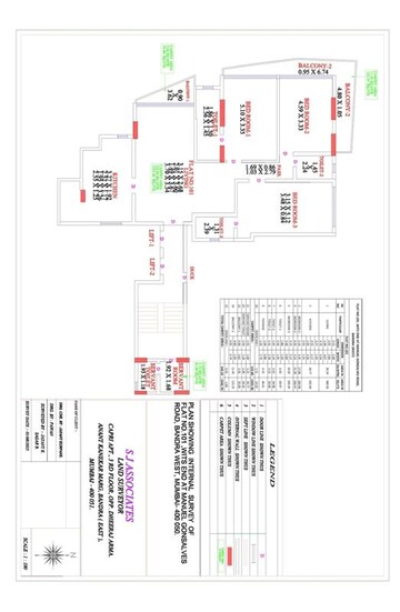 Floor Plan in 3 BHK Apartment at Bajaj Wits End, Bandra West – for Sale