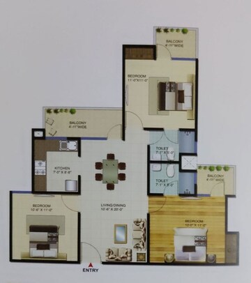 3 BHK Apartment For Sale in Amrapali Verona Heights, Tech Zone 4 Greater Noida