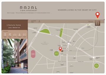 3 BHK Apartment – Map Location View at Vijay Char Rasta - for Sale