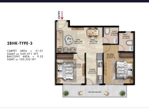 Floor Plan in 3 BHK Apartment at Farukh Nagar – for Sale