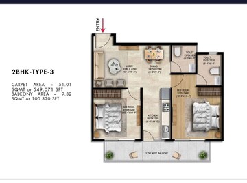 Floor Plan in 3 BHK Apartment at Farukh Nagar – for Sale