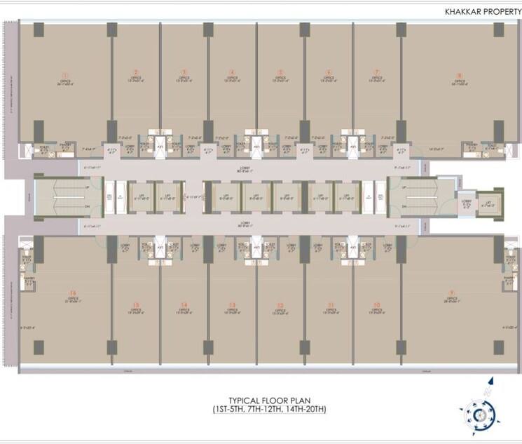 Floor Plan, bhoomi-9-business-bay Commercial Office Space 968 Sq.Ft. In Malad West Mumbai 9741442