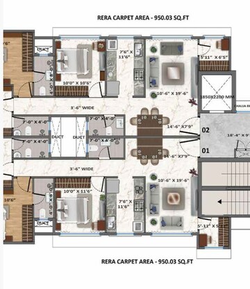 Floor Plan in 3 BHK Apartment at Aventus Westbrook, Andheri East – for Sale