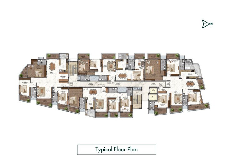 Floor Plan, navins-antheia-poetry 3 Bedroom 2628 Sq.Ft. Apartment In Bilekahalli Bangalore 9742360