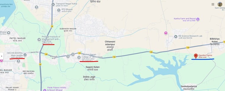 Map Location, raisen road  5000 Sq.Ft. Plot In Raisen Road Bhopal 9742507