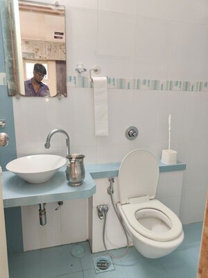 Bathroom in 2 BHK Apartment at Ravi Estate, Pokhran Road No One – for Rent